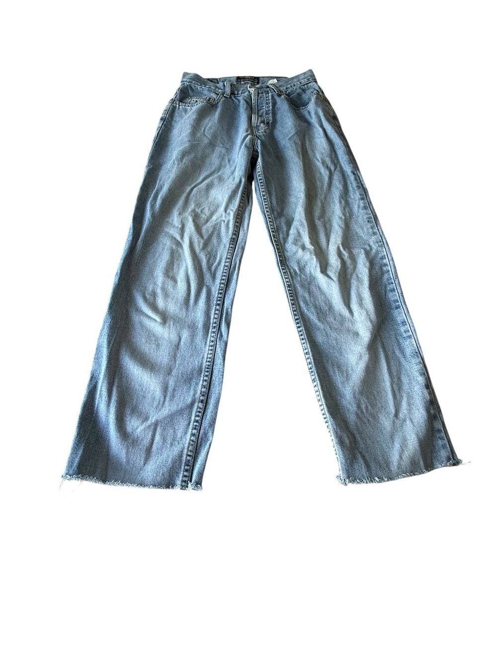 GAPโ Light Blue Wide-Leg Raw Hem Jeans
